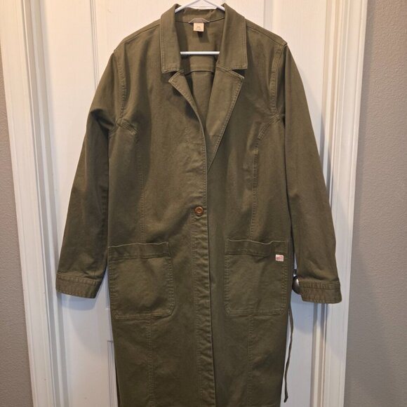 Duluth Trading Co. Double-Breasted Army Green Trench Coat - XXL - Picture 4 of 8